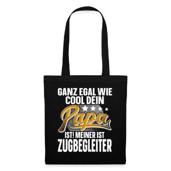 Zugbegleiter Papa Vater Vatertag Cooler Papa - Stoffbeutel - Schwarz - Vorne