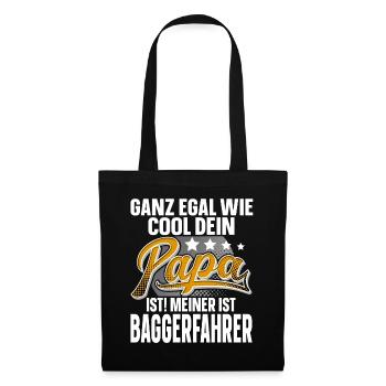 Baggerfahrer Papa Vater Vatertag Cooler Papa - Stoffbeutel - Schwarz - Vorne