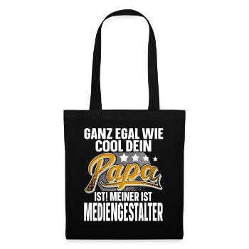 Mediengestalter Papa Vater Vatertag Cooler Papa - Stoffbeutel - Schwarz - Vorne