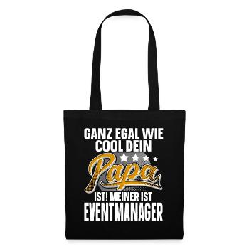 Eventmanager Papa Vater Vatertag Cooler Papa - Stoffbeutel - Schwarz - Vorne