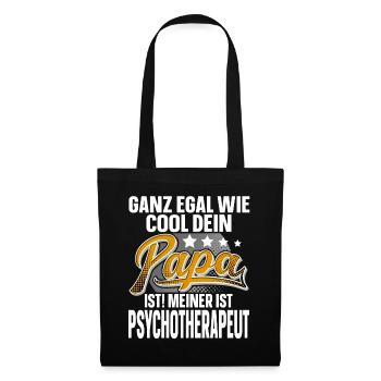 Psychotherapeut Papa Vater Vatertag Cooler Papa - Stoffbeutel - Schwarz - Vorne