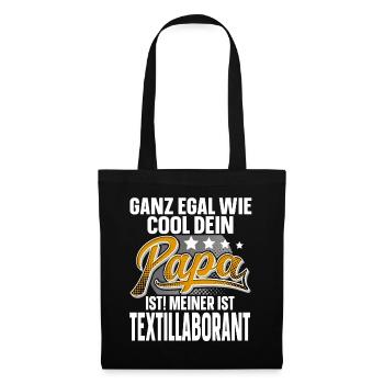 Textillaborant Papa Vater Vatertag Cooler Papa - Stoffbeutel - Schwarz - Vorne