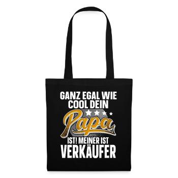Verkäufer Papa Vater Vatertag Cooler Papa - Stoffbeutel - Schwarz - Vorne