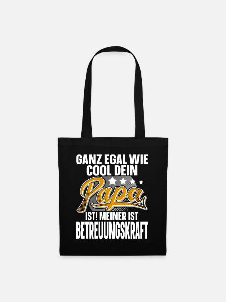 Betreuungskraft Papa Vater Vatertag Cooler Papa - Stoffbeutel - Schwarz