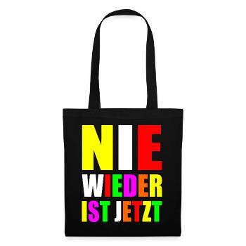 Nie wieder ist jetzt - Stoffbeutel - Schwarz - Vorne