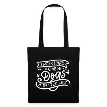 Je travaille dur chiens - Sac en tissu - noir - Devant