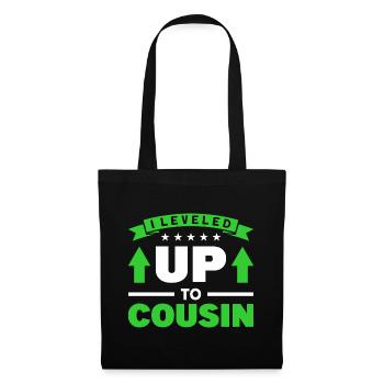 Cousin Großer Cousin Geburt Geschenk - Stoffbeutel - Schwarz - Vorne