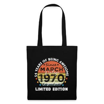 54 Years Old Made In 1970 Vintage March 1970 - Sac en tissu - noir - Devant
