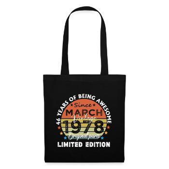 46 Years Old Made In 1978 Vintage March 1978 - Sac en tissu - noir - Devant