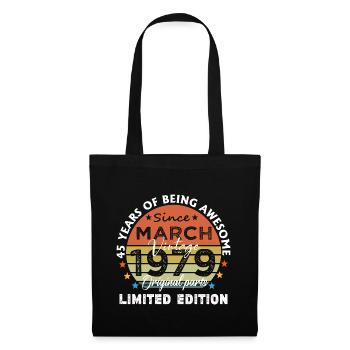 45 Years Old Made In 1979 Vintage March 1979 - Sac en tissu - noir - Devant