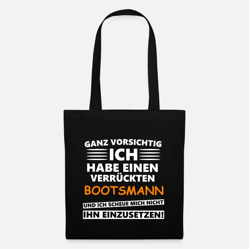 Spruch Bootsmann Geschenk - Stoffbeutel - Schwarz