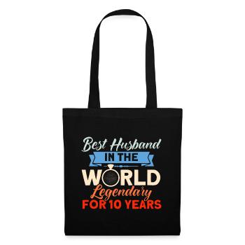 10th Wedding Anniversary Couple Design 10 Years of Marriage - Tote Bag - black - Front