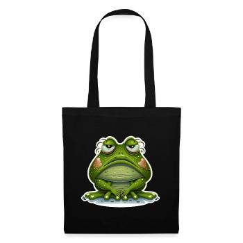 Cute Frog Amphibian Morning Grouch Grumpy Sleeping - Tote Bag - black - Front