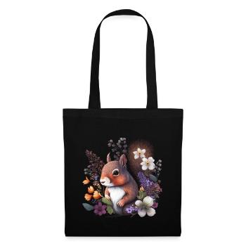 Fleurs d’écureuil mignonnes, animaux indigènes - Sac en tissu - noir - Devant