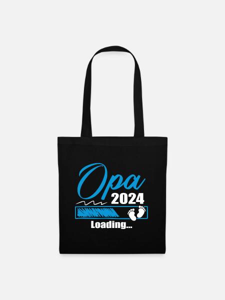 Werdender Opa 2024 Opa loading Geschenk Männer - Stoffbeutel - Schwarz