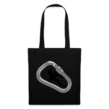 Climbing woman & Carabiner - Sac en tissu - noir - Devant