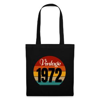 Jahrgang 1972 - Stoffbeutel - Schwarz - Vorne