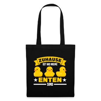 Entenliebhaber Enten Ente Geschenk - Stoffbeutel - Schwarz - Vorne