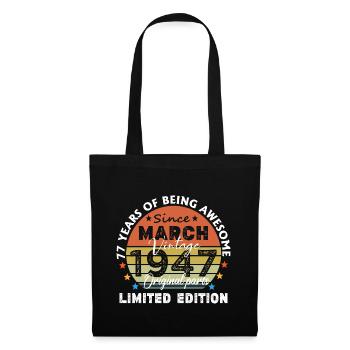 77 Years Old Made In 1947 Vintage March 1947 - Tote Bag - black - Front