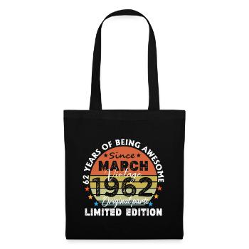 62 Years Old Made In 1962 Vintage March 1962 - Tote Bag - black - Front