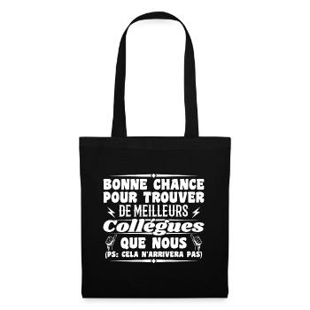 Collègue Collègues Humour Cadeau Départ Retraite - Sac en tissu - noir - Devant