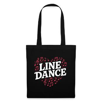 Danse en ligne - Danse avec le cœur - Musique Cadeau - Sac en tissu - noir - Devant