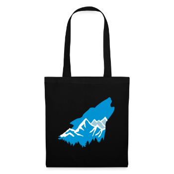 Wolf and mountains - Tote Bag - black - Front