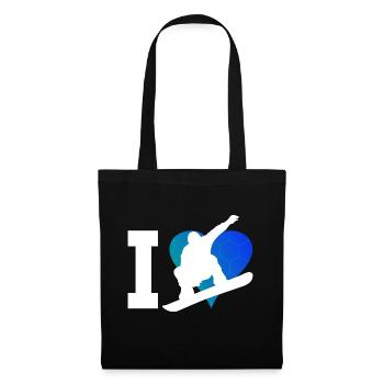 Snowboard snowboarders hommes femmes sports d'hiver - Sac en tissu - noir - Devant