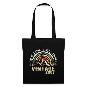 Né en 2007 Vintage 2007 Anniversaire Rétro 2007 - Sac en tissu - noir - Devant