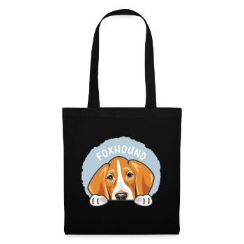 Peeking cute sad foxhound - Tote Bag - black - Front