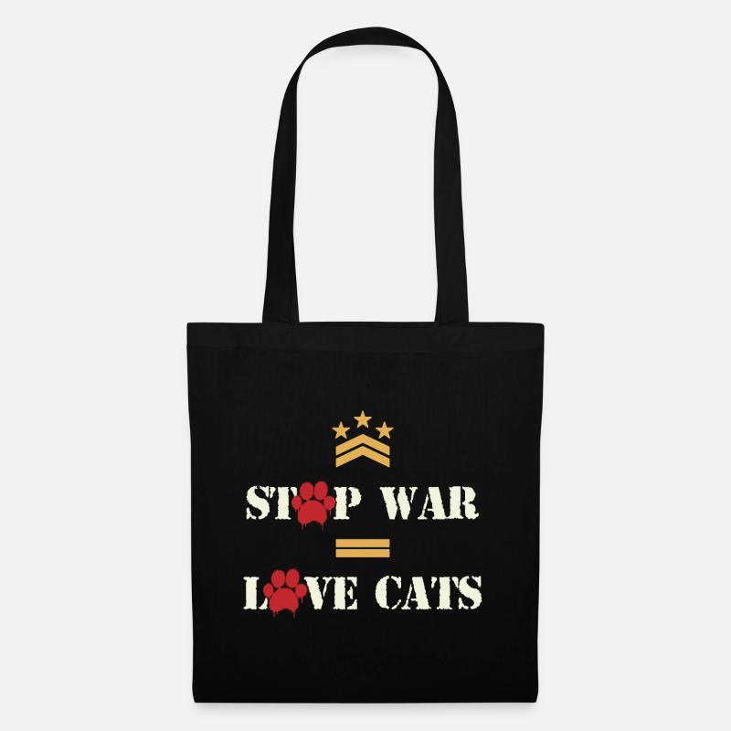 Stop War Love Cats - Tote Bag - black