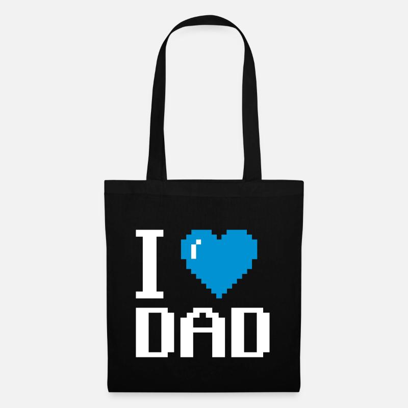 I Love My Dad pixel padri - Borsa di stoffa - nero
