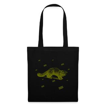 Rat - rongeur - Sac en tissu - noir - Devant