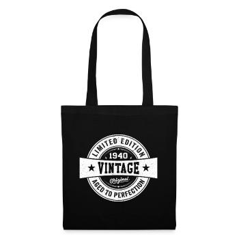 Rétro 1940 Anniversaire 1940 Cadeau 1940 Vintage - Sac en tissu - noir - Devant