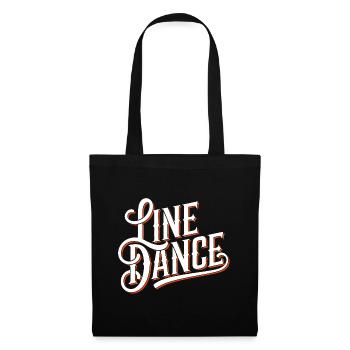 Line Dance Design für Tänzer und Tanzgruppe - Stoffbeutel - Schwarz - Vorne