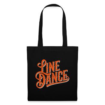 Line Dance Design für Tänzer und Tanzgruppe - Stoffbeutel - Schwarz - Vorne