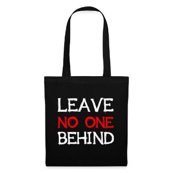 Idée de cadeau de bienvenue pour les réfugiés ne laisser personne de côté - Sac en tissu - noir - Devant