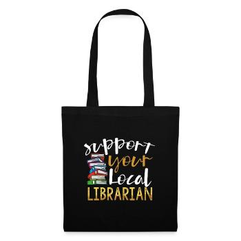 Lire un livre Soutenir le cadeau d’un bibliothécaire local - Sac en tissu - noir - Devant