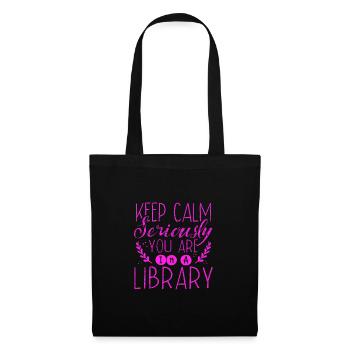 Librarian Gift Keep Calm In A Library Book Lover - Tote Bag - black - Front