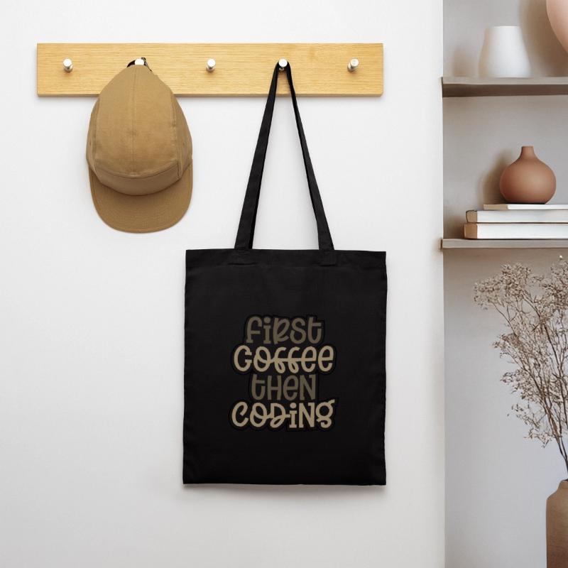 Coder Geschenk zuerst Kaffee dann Codierung Geschenkideen Stoffbeutel