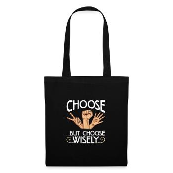 Les ciseaux en papier de roche choisissent mais choisissent judicieusement les cadeaux - Sac en tissu - noir - Devant