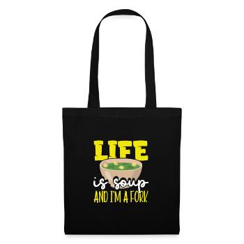 La vie sarcastique est une soupe et je suis un cadeau sarcastique de fourchette - Sac en tissu - noir - Devant