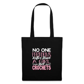 Girl Crocheter Gift No One Performs Better than - Tote Bag - black - Front