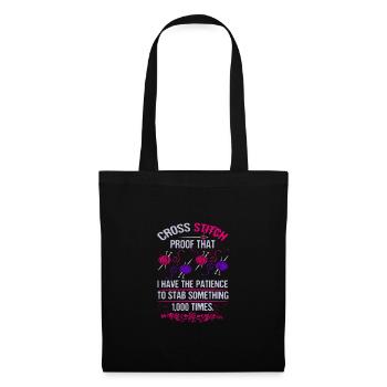 Cross Stitch Prrof I Have Patience to Stab - Tote Bag - black - Front