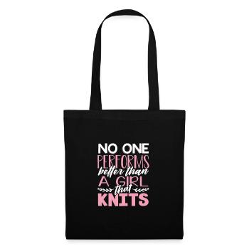 Cadeau de tricot de fille Personne ne fait mieux que - Sac en tissu - noir - Devant
