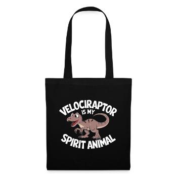 Velociraptor Is My Spirit Animal - Stoffbeutel - Schwarz - Vorne