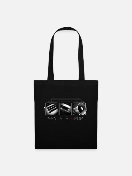 Synth Pop - Retro - 80s - Cult - Gift - Tote Bag - black