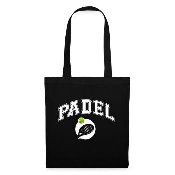 Padel - Geschenk für Padelspieler - Stoffbeutel - Schwarz - Vorne