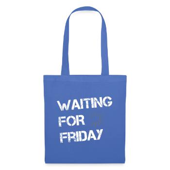 En attendant vendredi - Sac en tissu - bleu pâle - Devant