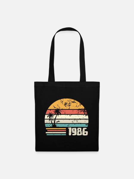 1986 Geburtstagsgeschenk - Made in 1986 Retro 1986 - Stoffbeutel - Schwarz